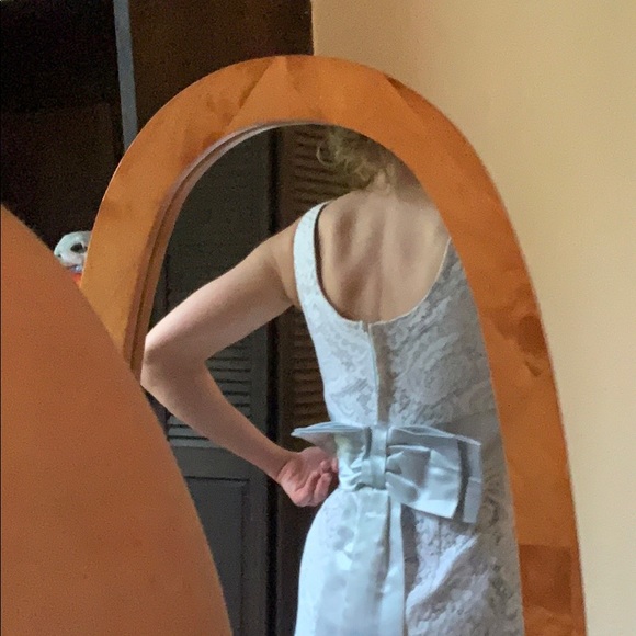 Vintage 50s lace and satin sheath dress - Picture 3 of 8